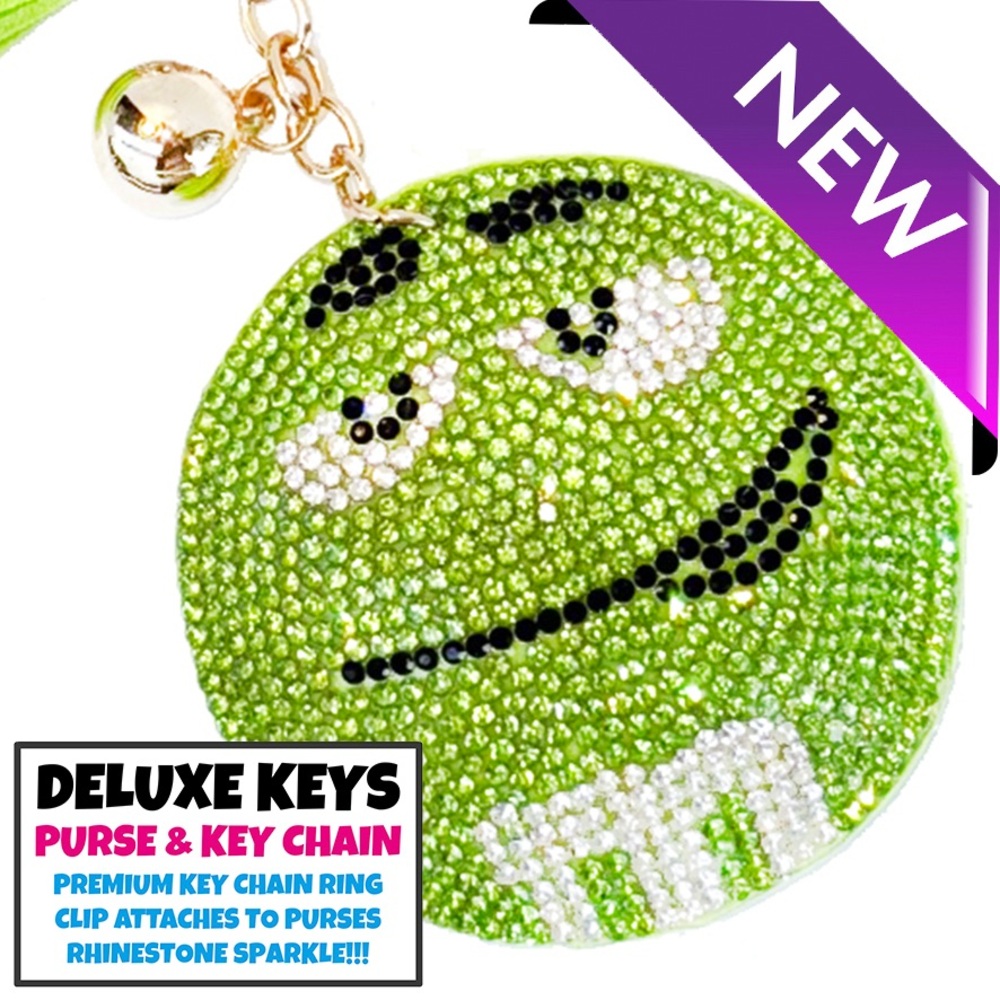 DeLuxe Keys Rhinestone Keychain/Purse Chain Green M&M